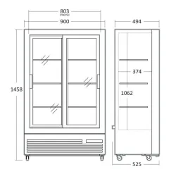 Vitrininis šaldytuvas 302L DC287SLBC
