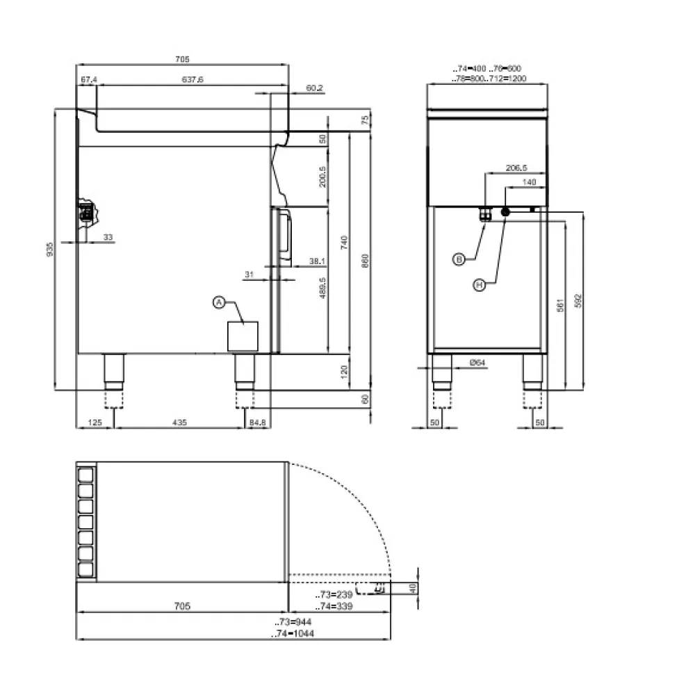 Elektrinė kepimo plokštė lygi su lentyna Touch Screen 70 FTL-74ETTS (0806A434)