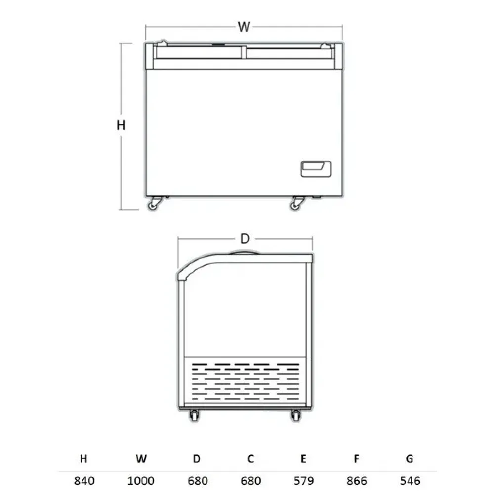 Parduotuvės šaldymo vitrina/šaldiklis 292 L SIF300GC (224244SIF300GC)