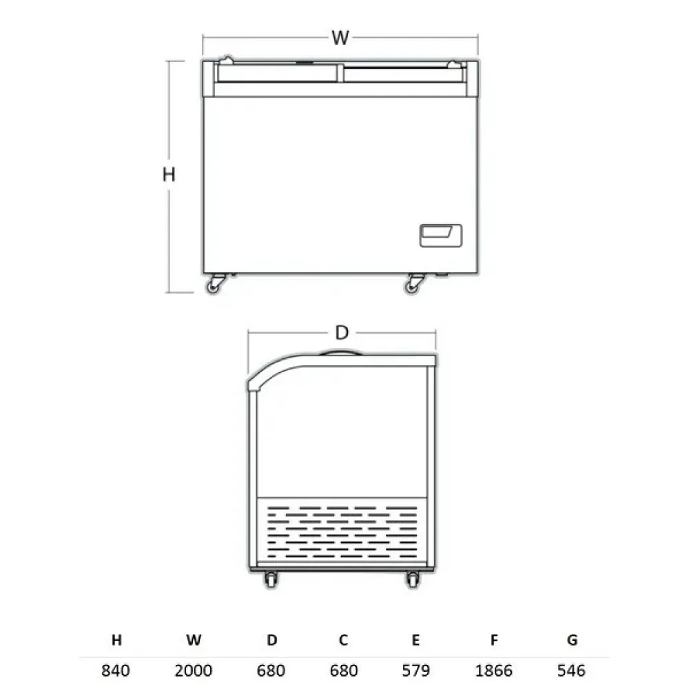 Parduotuvės šaldymo vitrina/šaldiklis 669 L SIF670GC (224244SIF670GC)