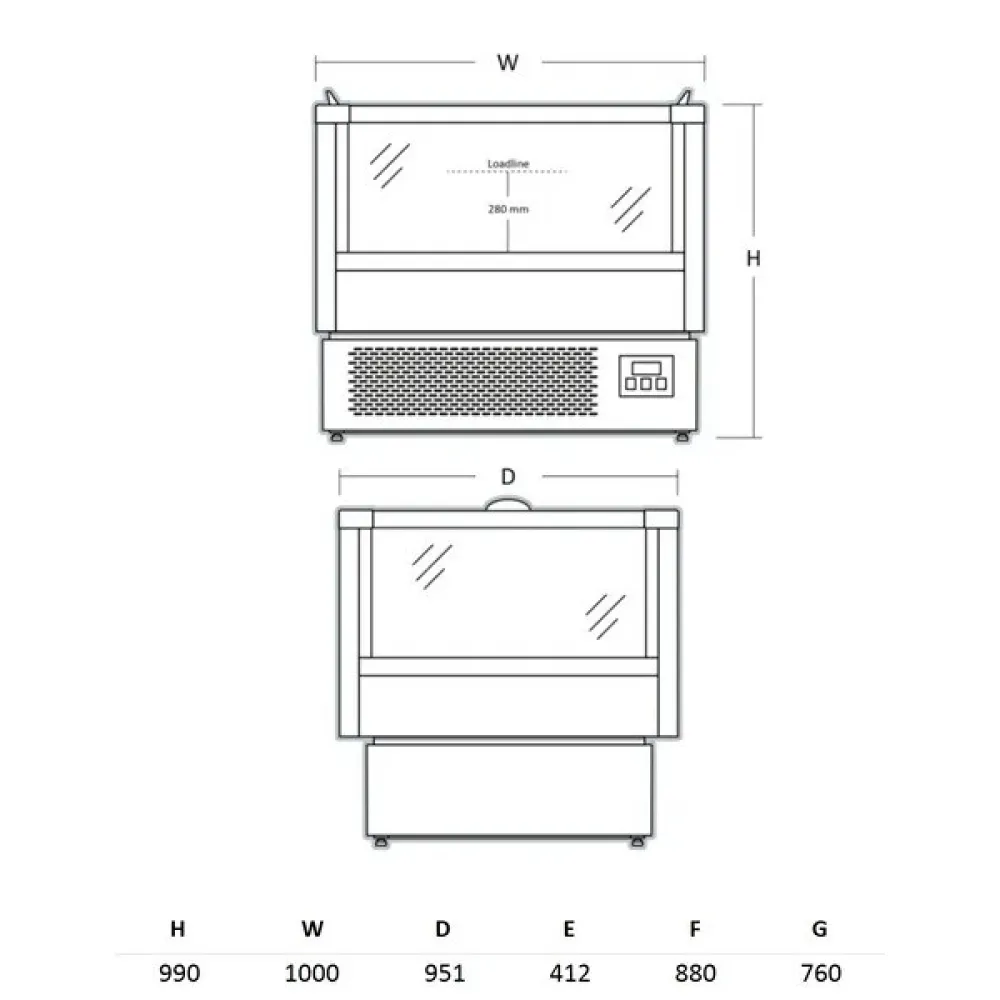 Impulsinė šaldymo vitrina 230 L IMC1000BD (673113IMC1000BD)