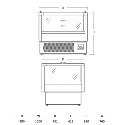 Impulsinė šaldymo vitrina 230 L IMC1000BD