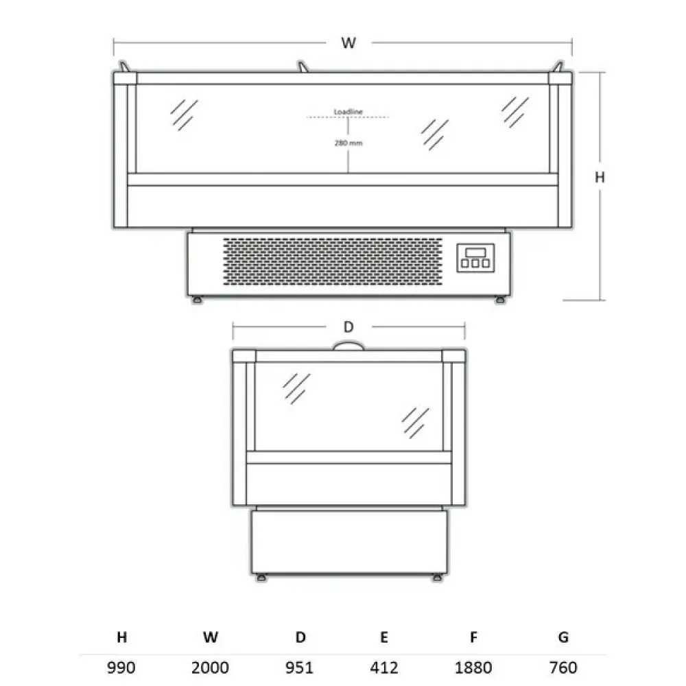 Impulsinė šaldymo vitrina 485 L IMC2000BD (673113IMC2000BD)