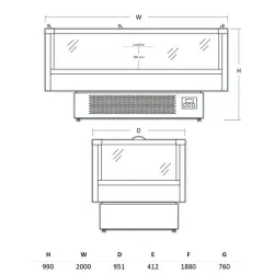 Impulsinė šaldymo vitrina 485 L IMC2000BD