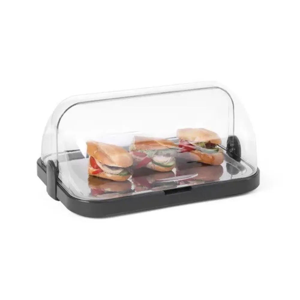 Roll-top šaldymo vitrina, vienvietė, tamsiai pilka, 440x320x(H)205 mm, stačiakampė (871874)