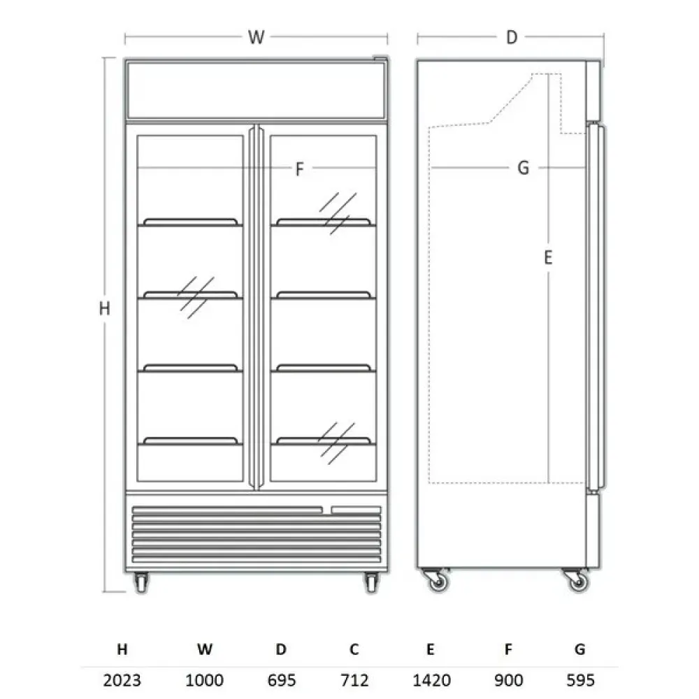Šaldytuvas-vitrina 776 L DCC802BWD (263111DCC802BWD)