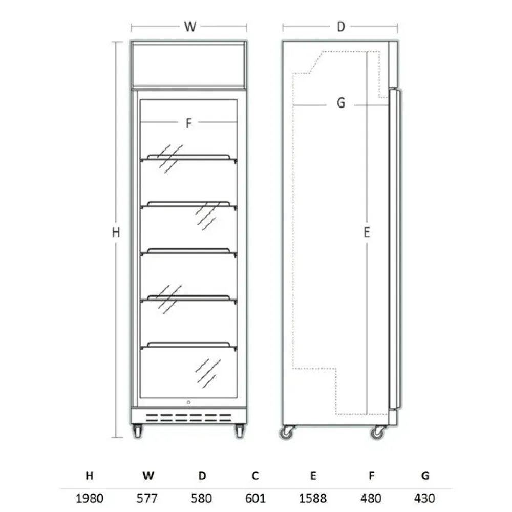 Šaldymo vitrina 386 L DCC420BWD (263111DCC420BWD)