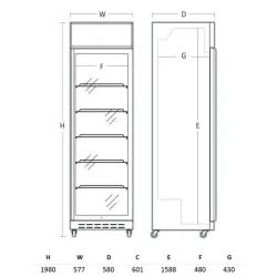Šaldymo vitrina 386 L DCC420BWD