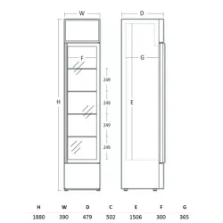 Šaldytuvas-vitrina 160 L DCC217BWD