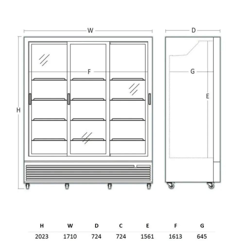 Šaldymo vitrina 1428 L DC1500BSLD (263111DC1500BSLD)