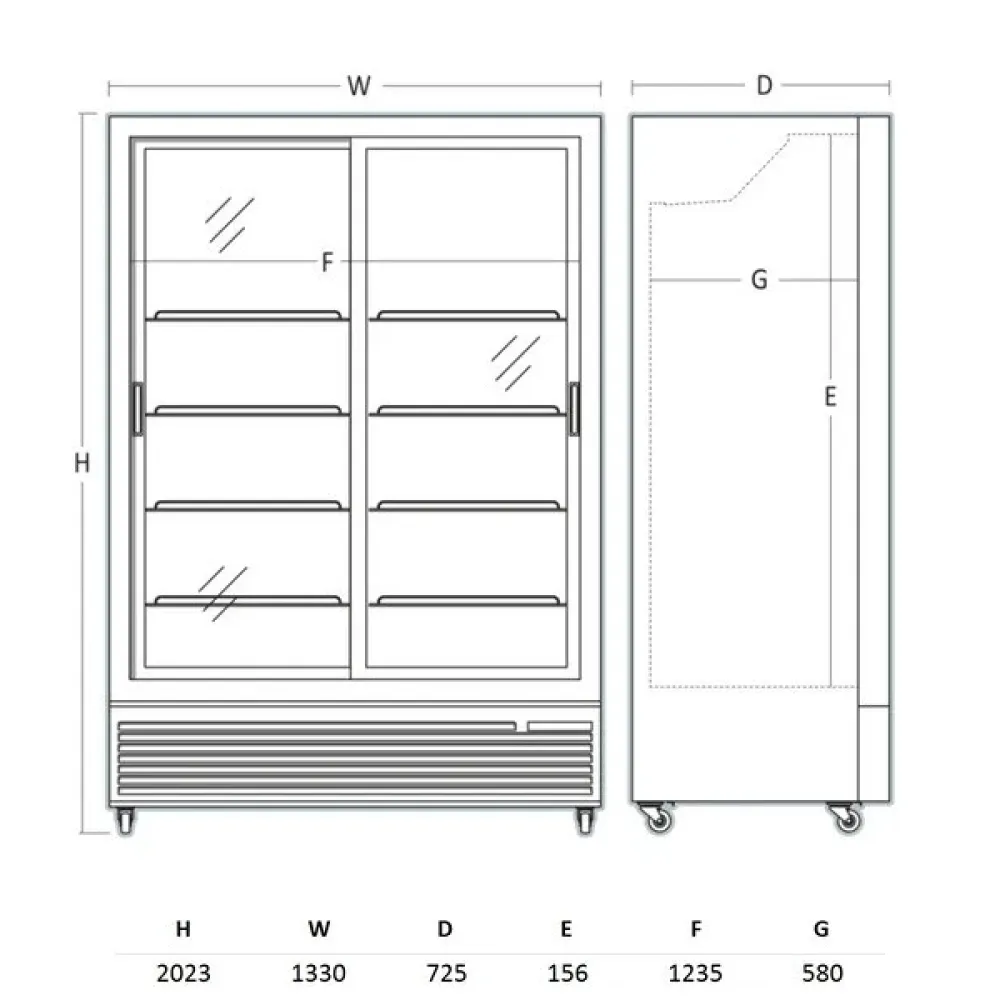 Šaldymo vitrina 1116 L DC1300BSLD (263111DC1300BSLD)