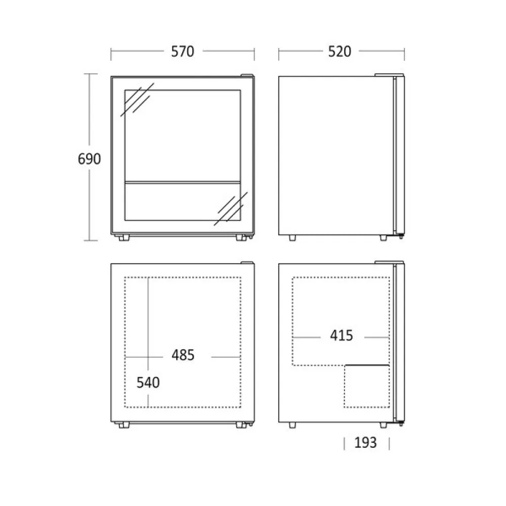 Šaldymo vitrina 92 l, DF92BC (273240DF92BC)