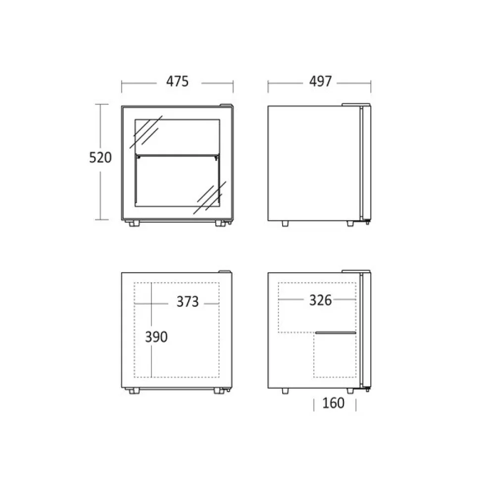 Šaldymo vitrina 40 l, DF40BC (273240DF40BC)
