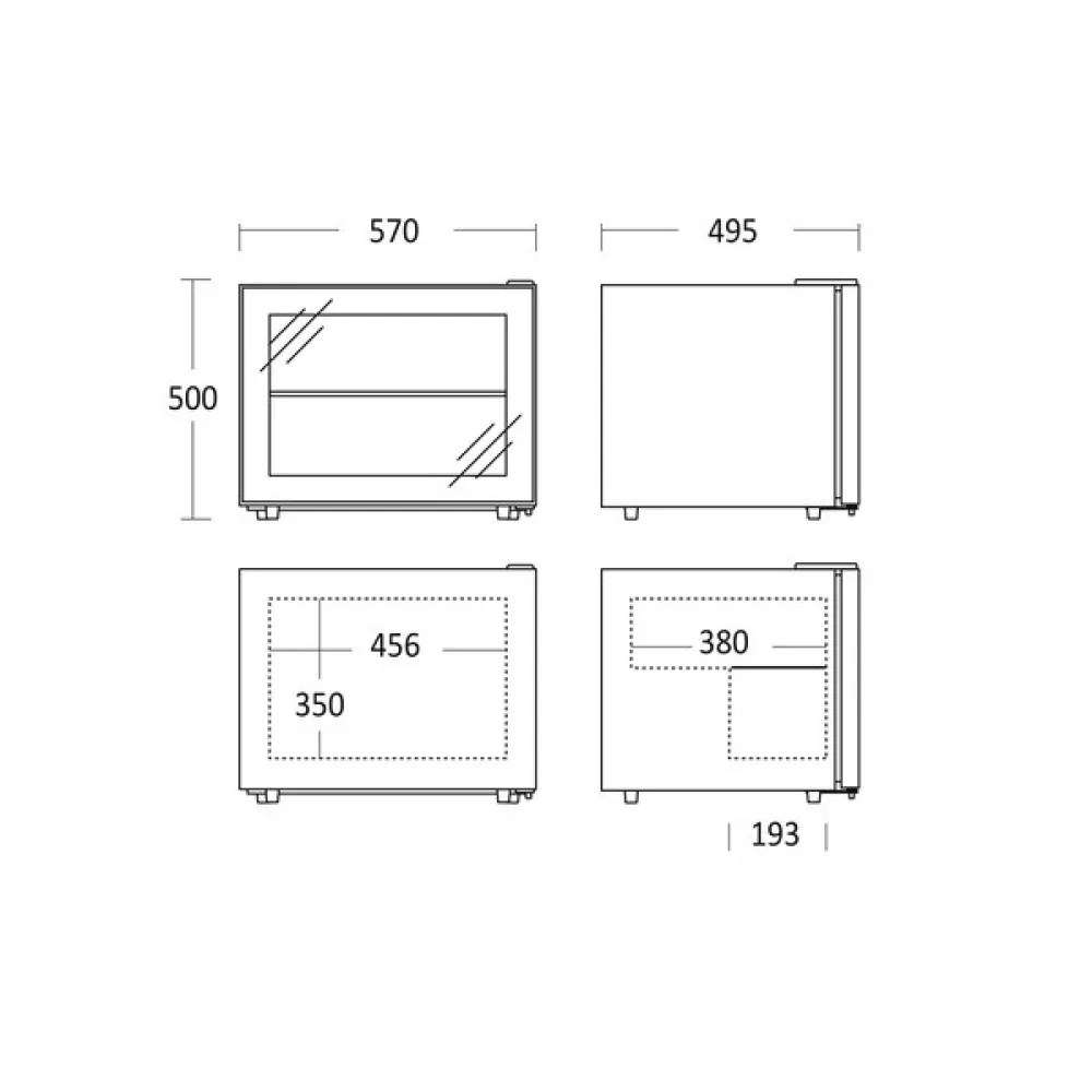 Šaldymo vitrina 45L, DF45BC (273240DF45BC)