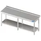 Table en Acier Inox avec Étagère 2500 mm