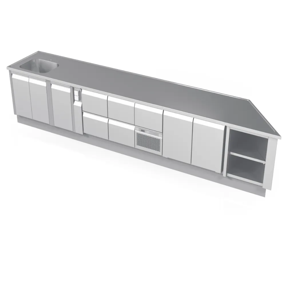 All-in-One Workstation: Sink and Refrigerator Table NN40