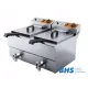 Stainless Steel Double Fryer with Convenient Tap - 16L