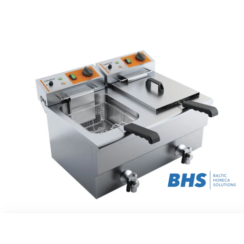Stainless Steel Double Fryer with Convenient Tap - 16L