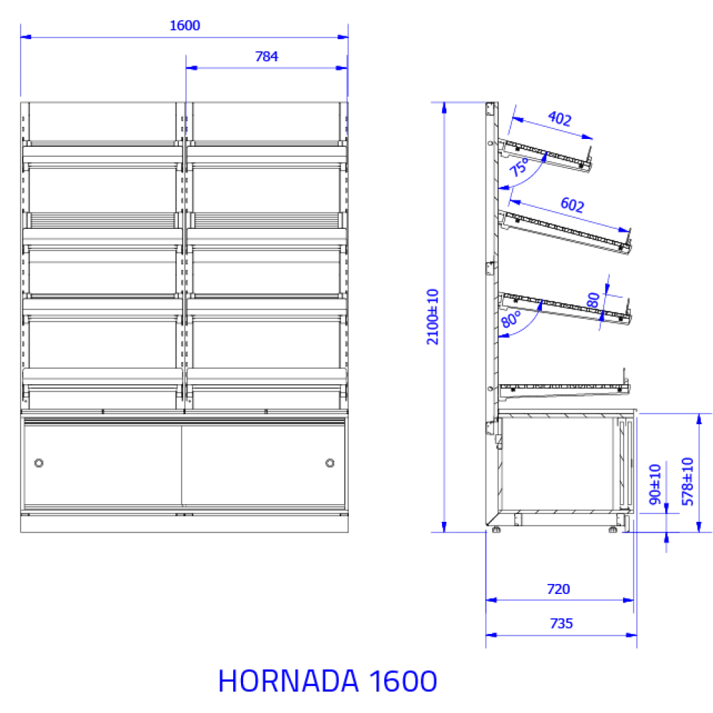 Полка HORNADA 1600DP для хлеба