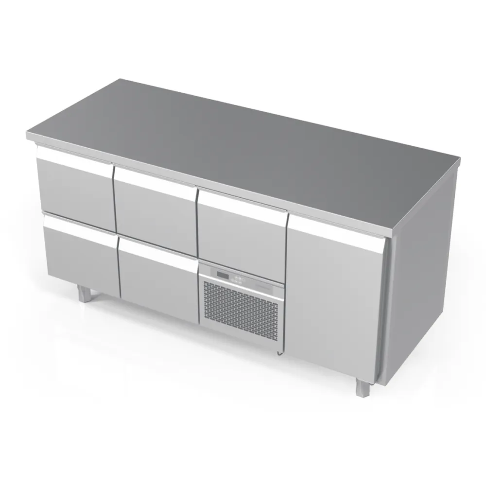 Heavy-Duty Cooling Counter 1720 mm with Drawers