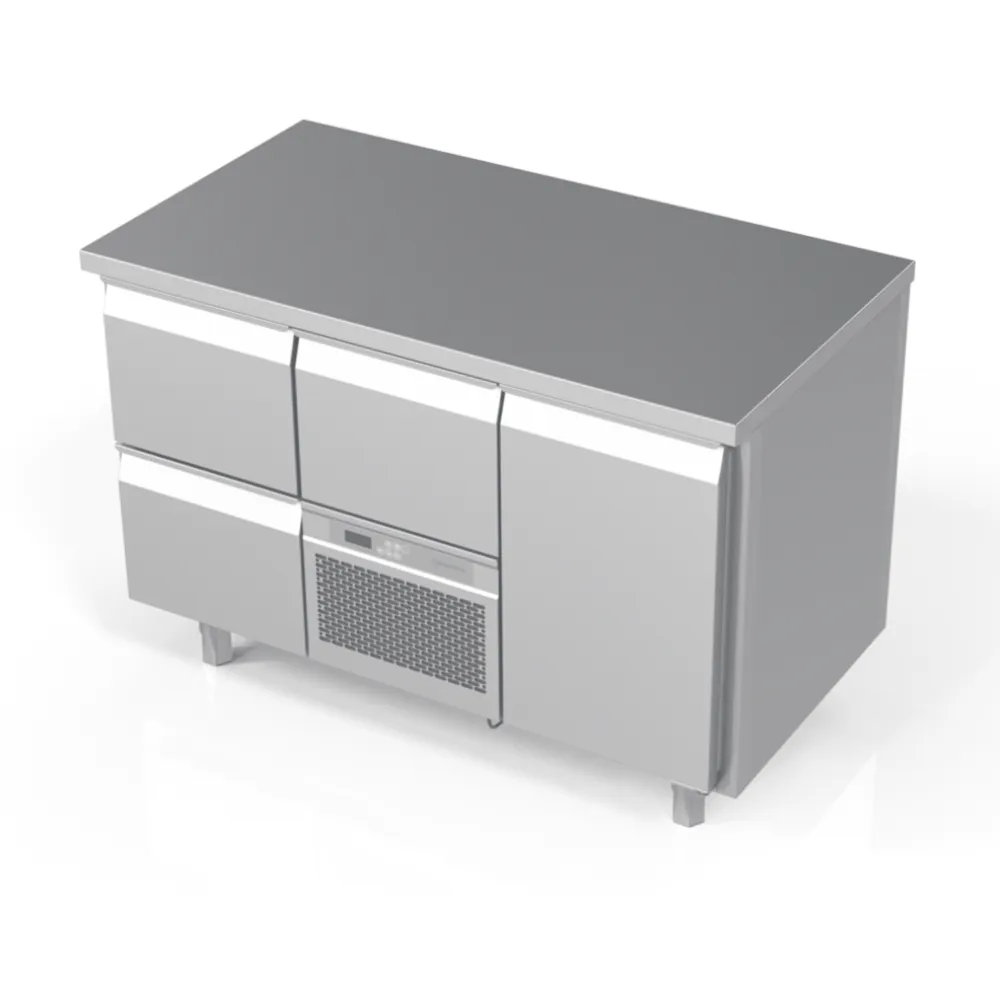 Table réfrigérante inox 1300 mm avec tiroirs Table réfrigérante inox 1300 mm avec tiroirs