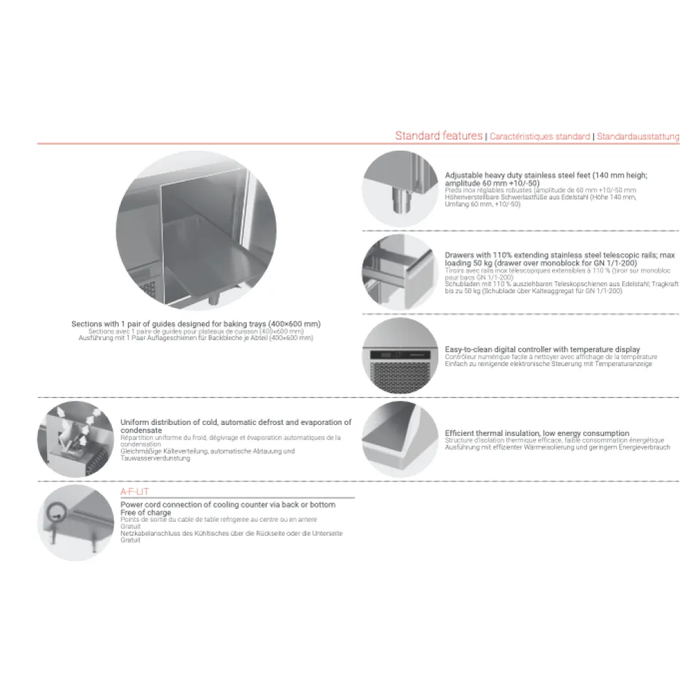 Konditorejas ledusskapis galds P307 - Pārdomāts risinājums