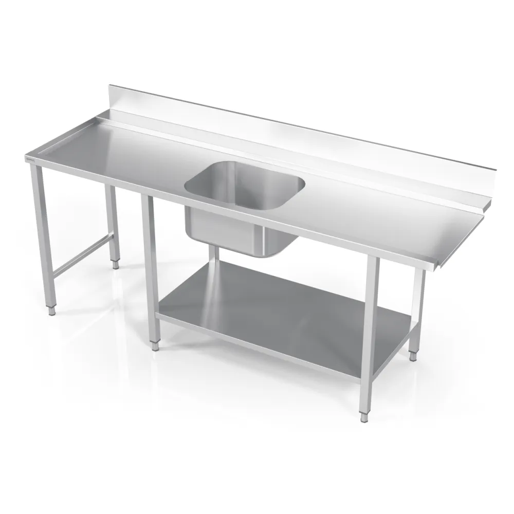 MV 2500 Stainless Steel Prewash Station with Sink and Shelf