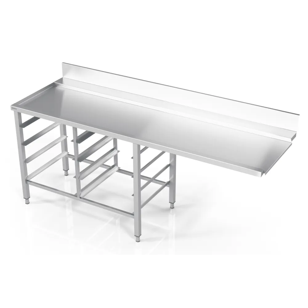 Heavy-Duty Dishwasher Support Table with 8 Guides