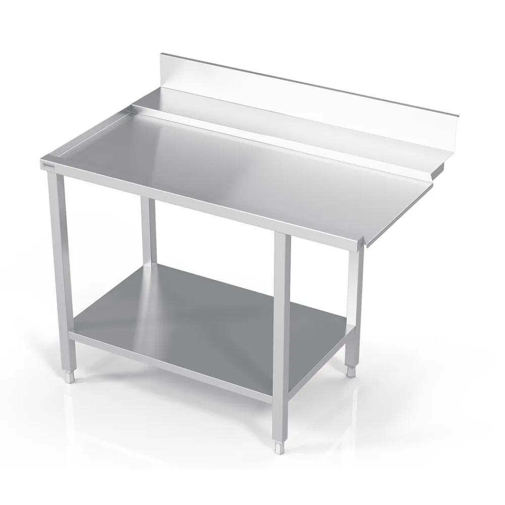 Stainless Steel Dish Prep Station with Shelf 600
