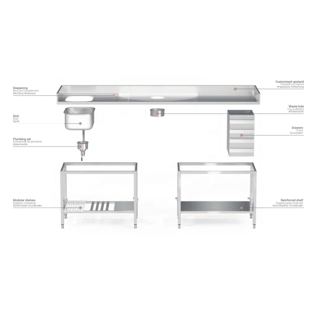 Customizable Stainless Steel Surface 1600