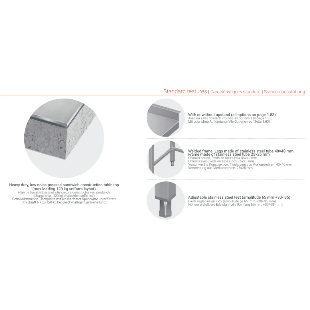 Professional Stainless Steel Work Table with Storage Shelf Professional Stainless Steel Work Table with Storage Shelf