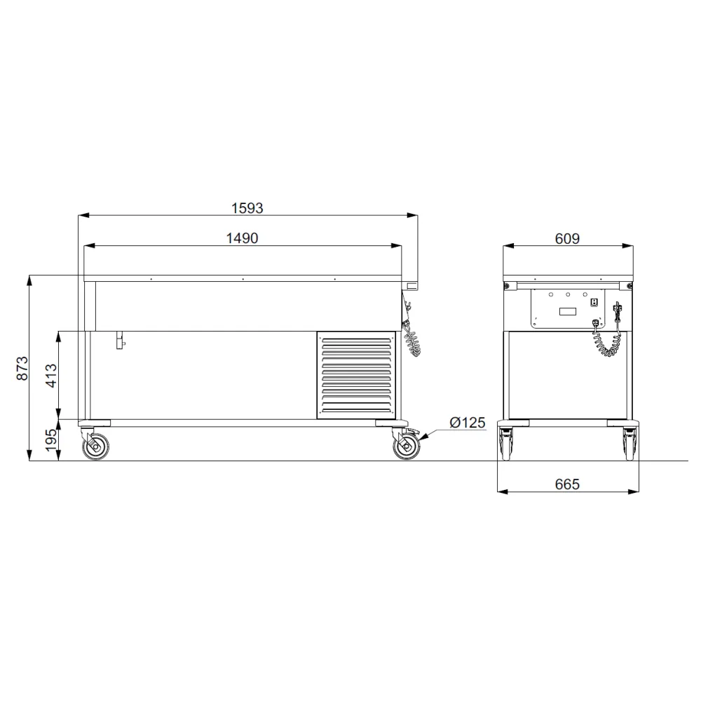 Advanced Refrigerated Serving Trolley Compass 4