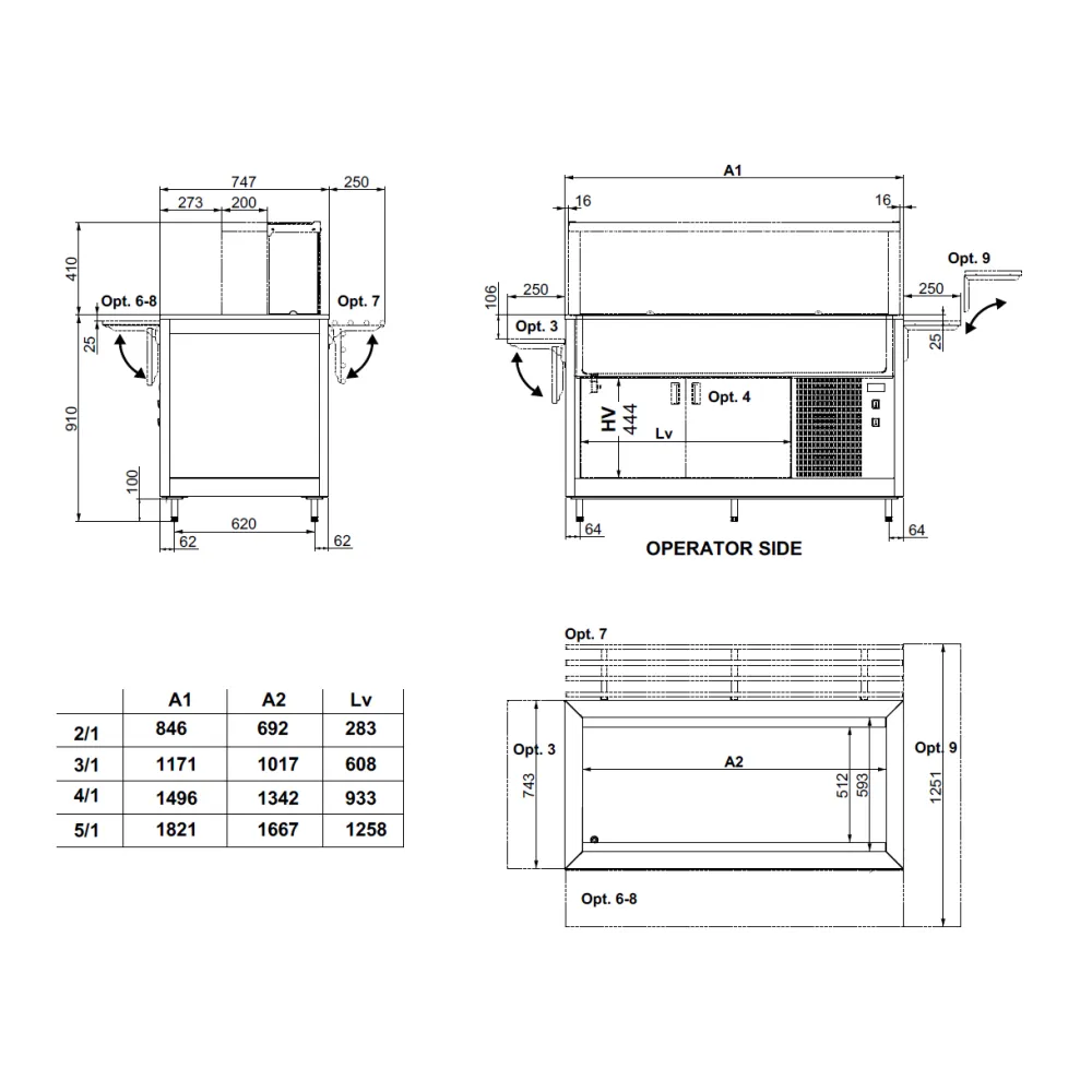 Versatile Omnia Buffet with Refrigeration