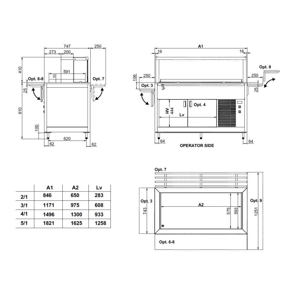 OmniCool Buffet with Hanex® Betacryl Top