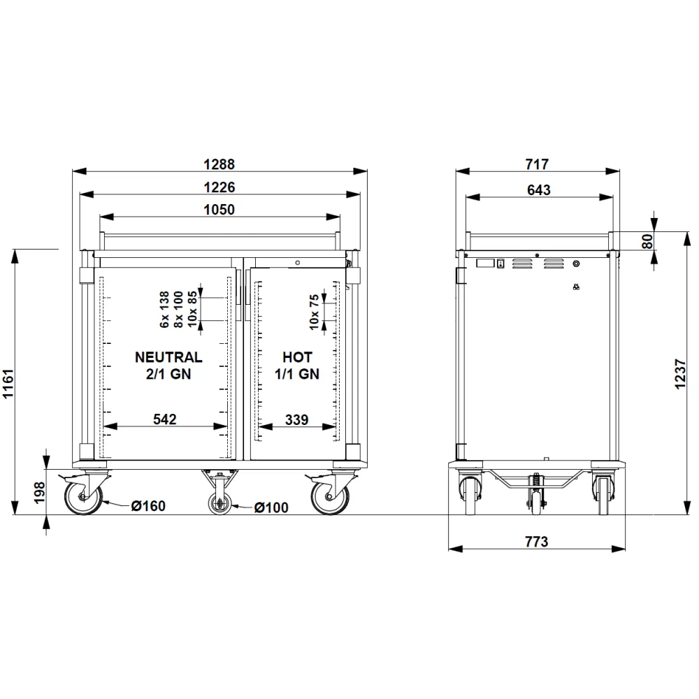 Double Compartment Meal Distribution Cart - ThermoCare Double Compartment Meal Distribution Cart - ThermoCare