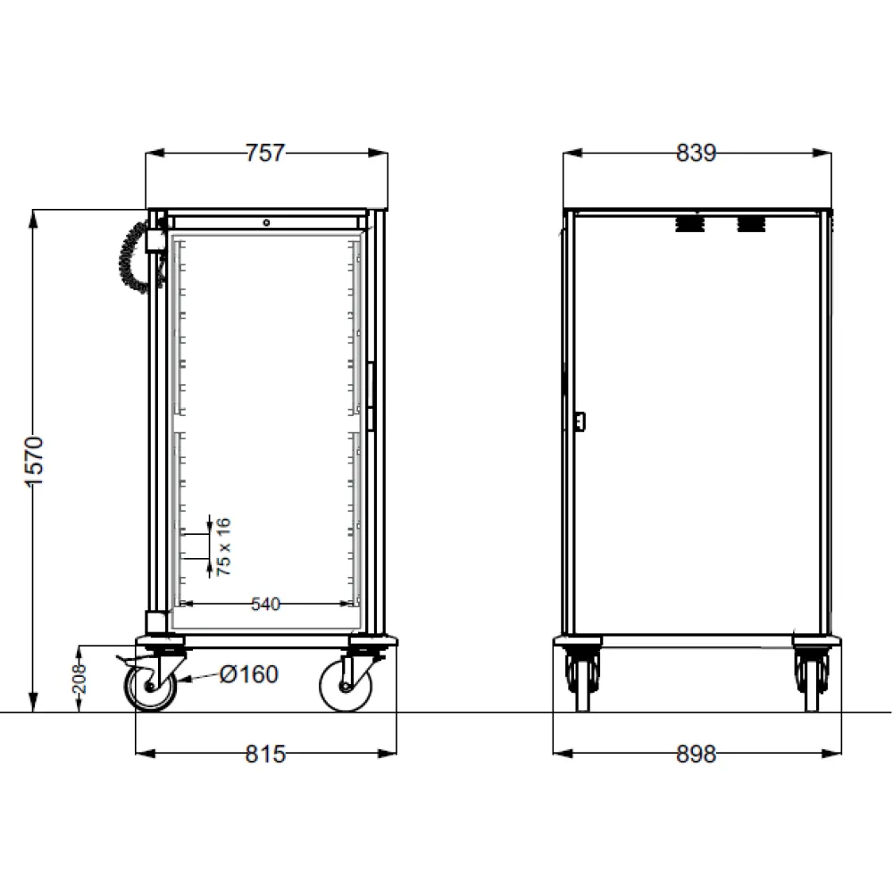 Mobile Stainless Steel Hot Cabinet - Thermovega
