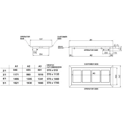 Heated Countertop   DROP-IN-5PC 1821 mm