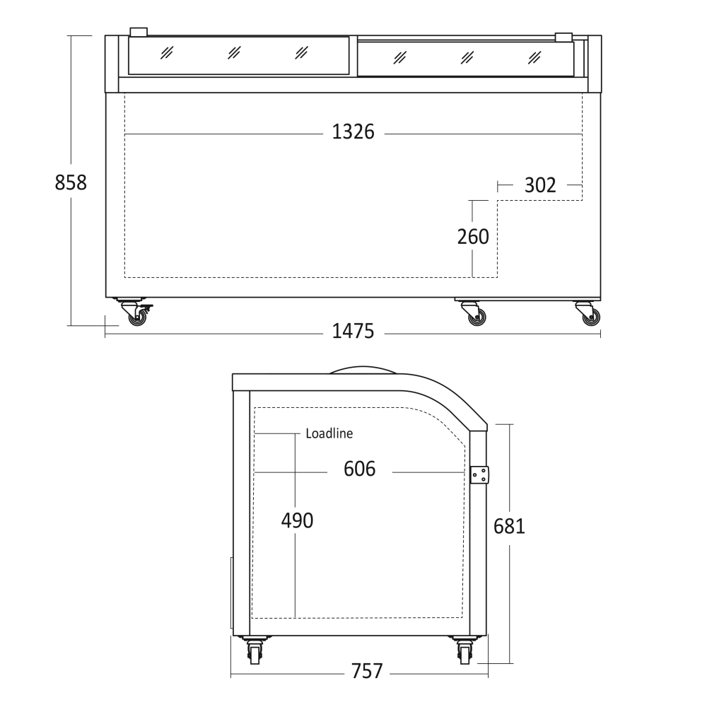 Vitrina šaldiklis 355L XS602E (22420602110000)