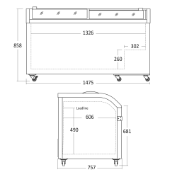 Vitrina šaldiklis 355L XS602E