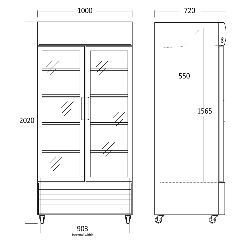 SD802HE Large Display Chiller with Hinged Doors