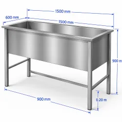 Laisvai pastatoma nerūdijančio plieno vonelė 1600 mm