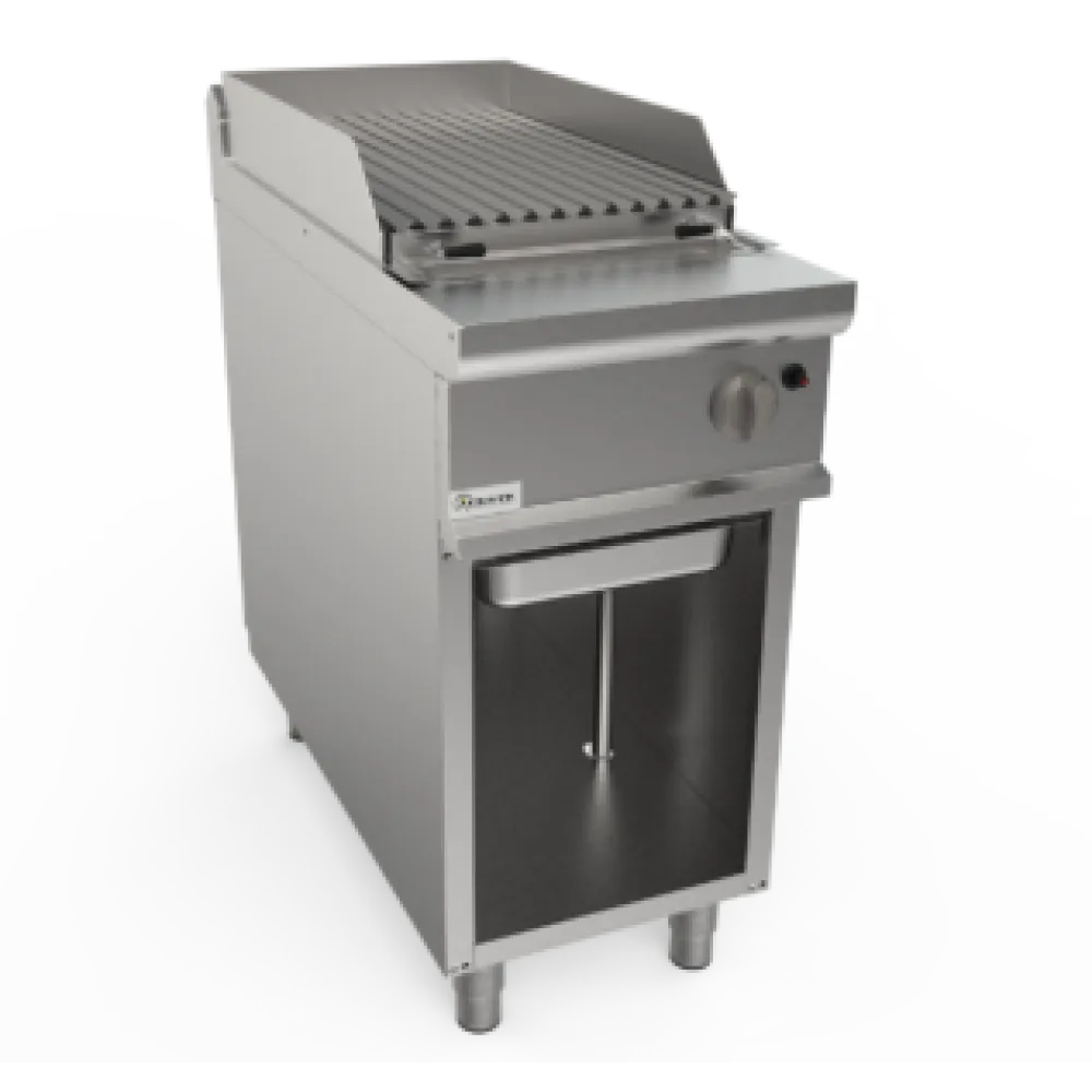 Gourmet Lava Stone Gas Griddle with Modern Cabinet