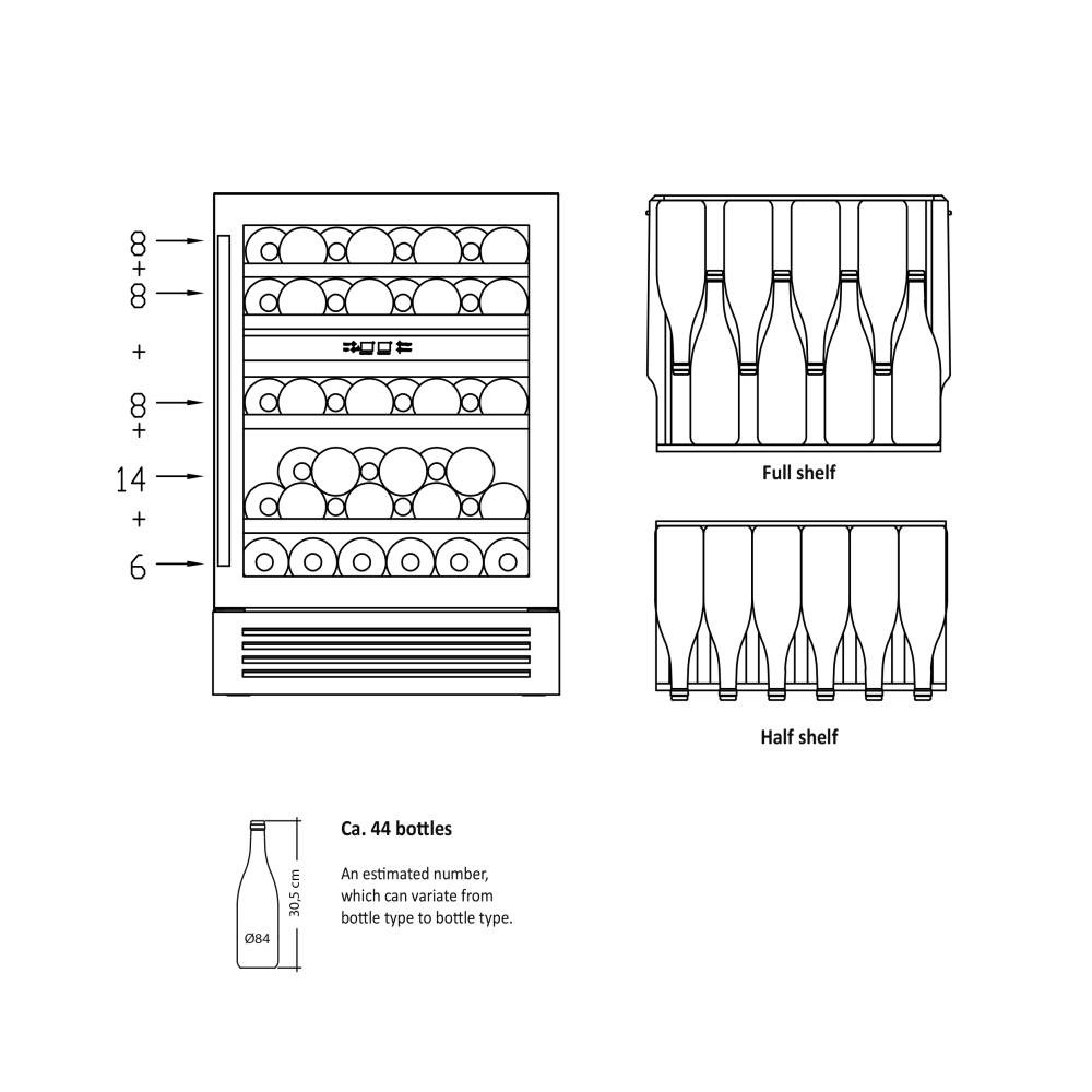 Vyno šaldytuvas SV 85 B (46410085B10000)