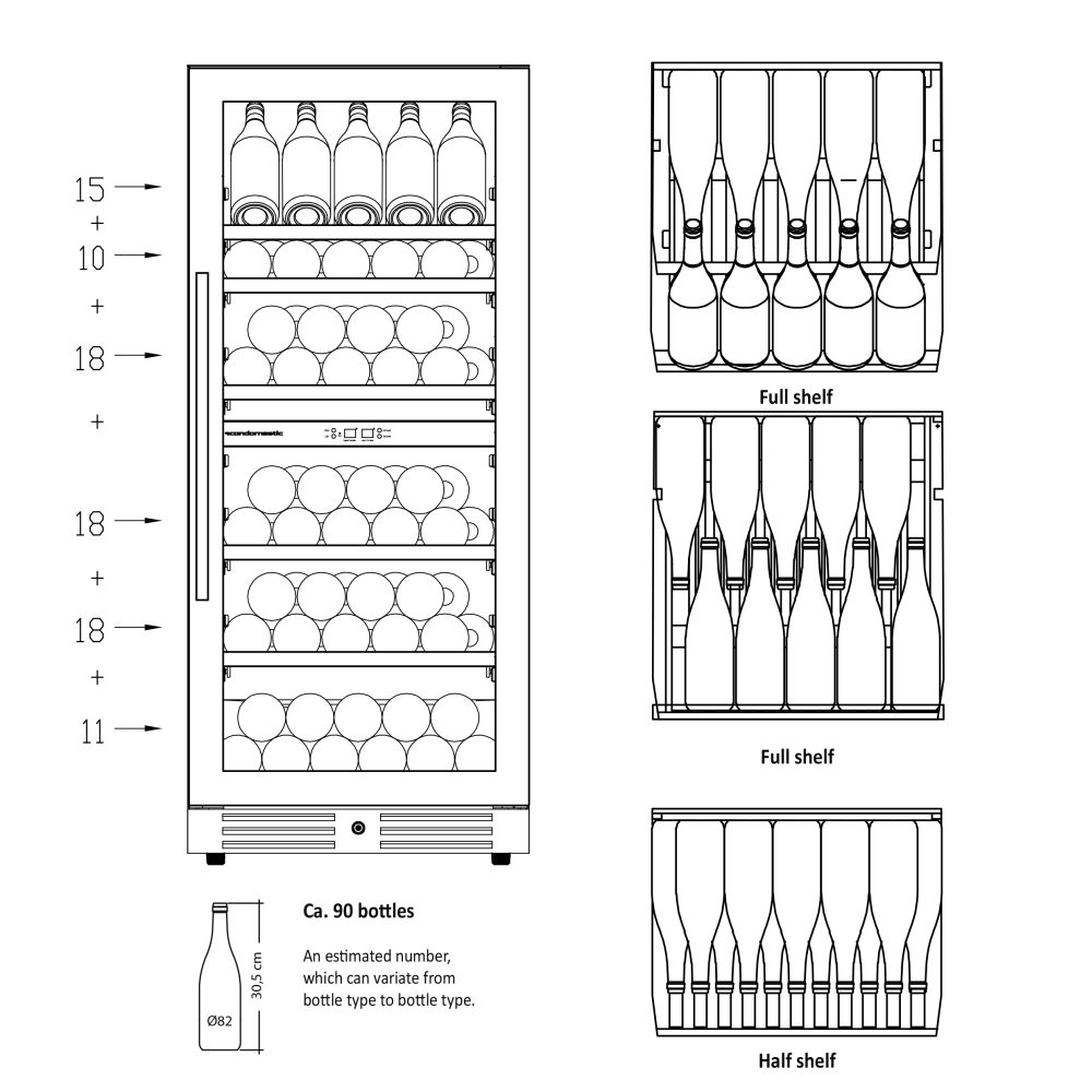 Vyno šaldytuvas SV 104 B (46410104B10000)