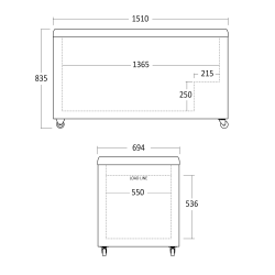 Ledų vitrina 373L IC510D