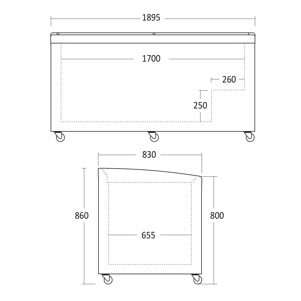 Parduotuvės vitrina 501L SIF700ADGC (23424410000SIF700ADGC)