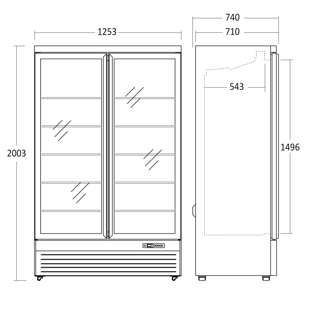 Vitrininis šaldiklis 702L DF1006BD (25324010000DF1006BD)