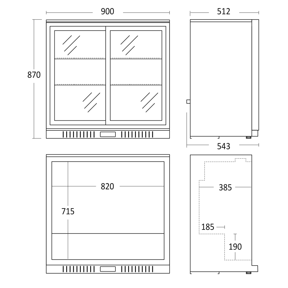 šaldytuvas-vitrina 158L BB211SLBB (26311010000BB211SLBB)
