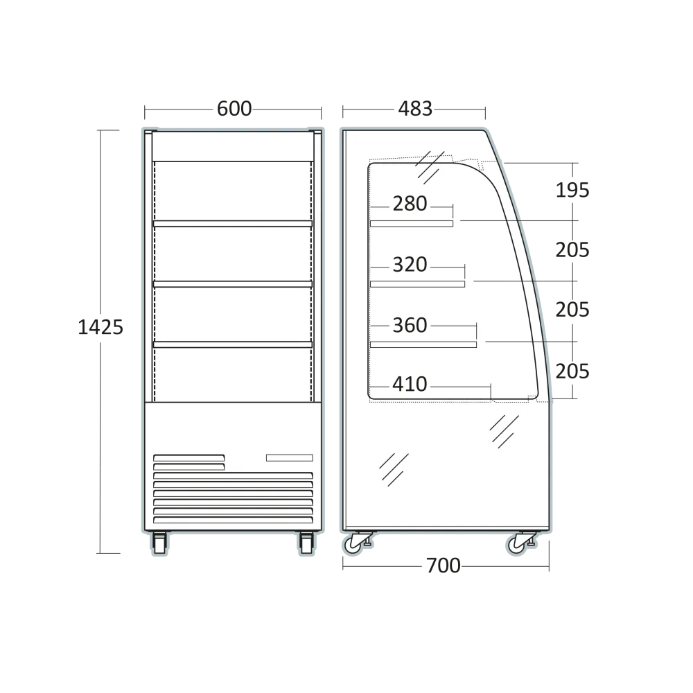 Šalta vitrina 135L OFC60B (263114OFC60B)