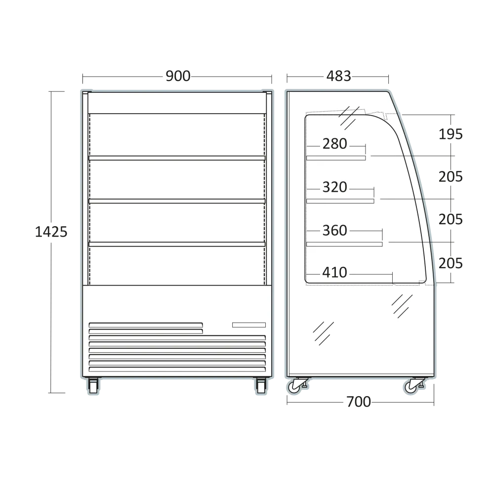 Šalta vitrina 209L OFC90B (263114OFC90B)